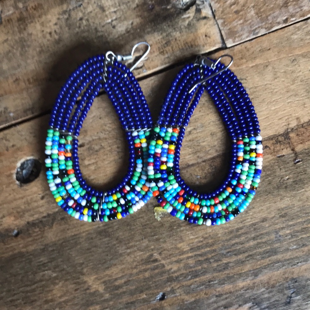 Handmade seed bead earrings from Africa